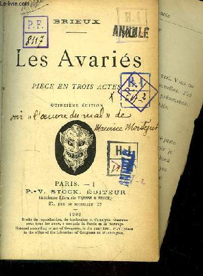 Les Avaris. Pice en 3 actes.
