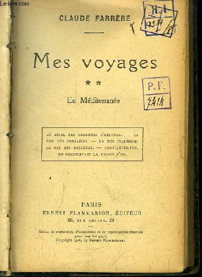 Mes Voyages, TOME II : En Mditerrane.