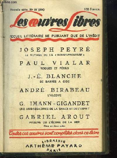 Oeuvres Libres N254, Nouvelle Srie n28 : Le Voyage de la 