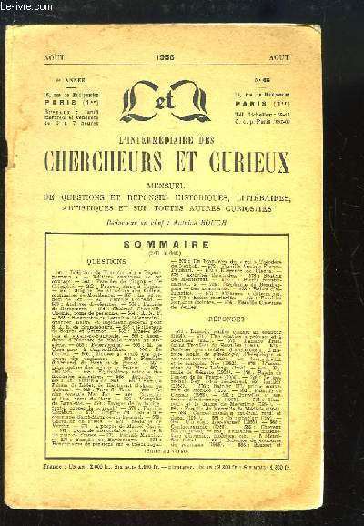 L'Intermédiaire des Chercheurs et Curieux, 6ème anné - N°65
