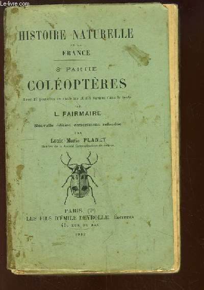 Histoire Naturelle de la France, 8me partie : Coloptres.