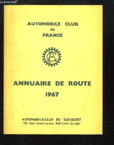 Annuaire de Route 1967.
