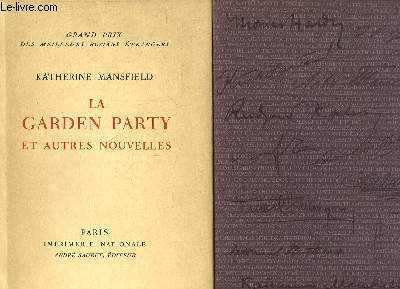 La Garden Party et autres nouvelles.