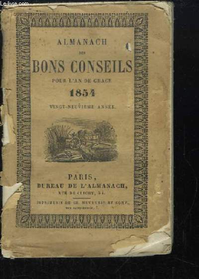 Almanach des bons conseils, pour l'an de grace 1854, 29me anne