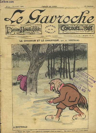 Le Gavroche, journal de la famille. N11 : Le Chasseur et le Chauffeur, par A. BERTRAND.