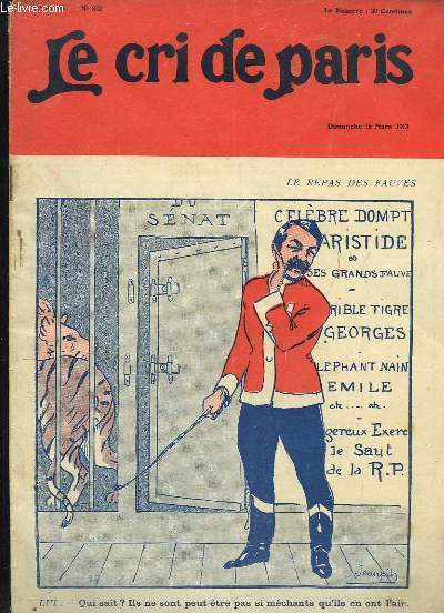 Le Cri de Paris, n842 - 17e anne : Le repas des fauves