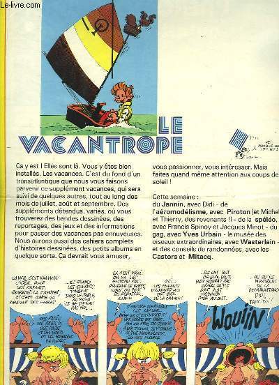 Le Vacanthrope (Vacantrope), extrait du Journal Spirou n2101 : L'aromodlisme, qu'est-ce que c'est ? - La Splo, comment faire ? -