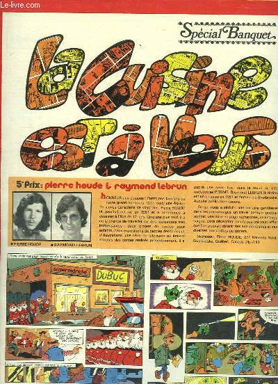 La cuisine est  vous, Spcial Banquet - extrait du Journal Spirou n2076
