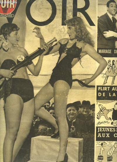 Voir Magazine, n402 - 9e anne : Miss Printemps et Miss Ondine - Mariage de Luis MARIANO - Amourette romantique au pays de la peur - Les Nudistes s'enterrent chez le Pasteur de la boue -