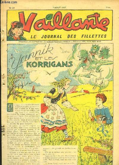 Vaillante, le journal des fillettes N28 : Yannick et les Korrigans - Le Lion ...