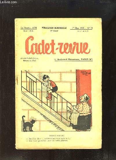 Cadet-Revue N53 - 3me anne : Bonne Nature - L'Aquarium du Muse des colonies - Le diable Meunier - Les Aventures de 