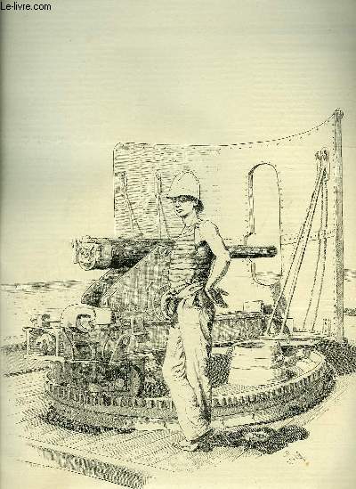 Le Drapeau N12, 5me anne : L'Education civique, dessin par G. BOULANGER - Au Sngal, en Casamance,  bord d'un Aviso, dessin par LUC.