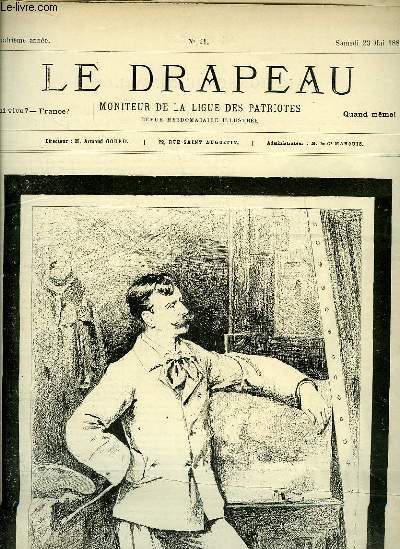 Le Drapeau N21, 4me anne : Alphonse de Neuville, dessin de GAMBARD d'aprs DUEZ - Le Lit de Mort, dessin de Paul MERWART.