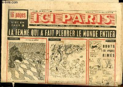 Ici Paris N359 - 8e anne : La Femme qui a fait pleurer le monde entier, Fanny HURST - Trois femmes marchent sur la Maison Blanche ...