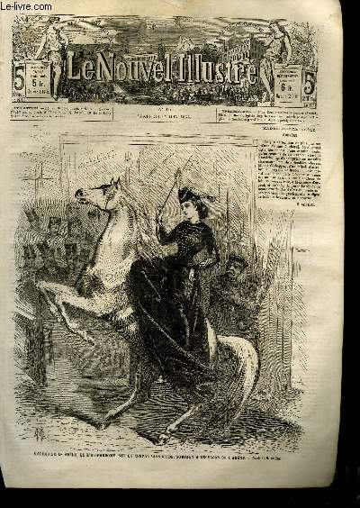 Le Nouvel Illustr N46 - 1re anne : Mademoiselle Adle, de l'hippodrome, sur un cheval sans bride, dessin par H. de HEM - Restauration du Chteau de Saint-Germain - Mort du Gnral Klber.