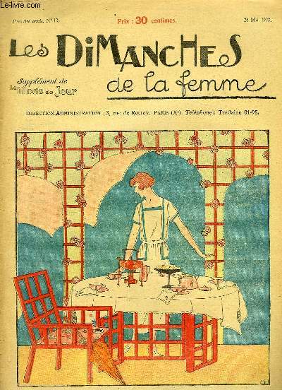 Les Dimanches de la femme N12 - 1re anne : Le goter sous la vrandah - Broderie Anglaise et Richelieu - La soutache - Dentelle en frivolit - La petite maison de campagne - La peinture sur toile ...