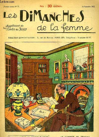 Les Dimanches de la femme N29 - 1re anne : Le Cabinet de Travail de Monsieur - Broderie par Hachures - Les Poissons Japonais - La Salle  Manger-Salon - Le Fauconnier ...