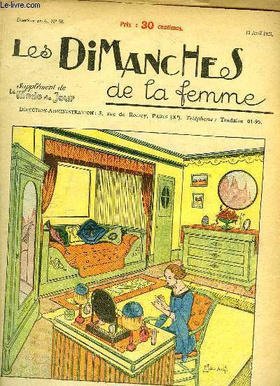 Les Dimanches de la femme N58 - 2me anne : Des Meubles Dmods - Le Dcor Roumain - Le Point de Reprise - Les Dahlias - Avec quelques vieux cuivres ...