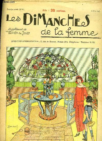Les Dimanches de la femme N61 - 2me anne : Pour prendre le Th - Le Perlage - Avec du Papier Glac - Au Restaurant - Le Point Nou ...