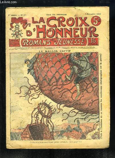 La Croix d'Honneur (Romans de la Jeunesse) N44 - 1re anne : Le Ballon Captif - La Bulgarie allie de la Turquie