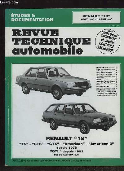 Revue Technique Automobile. Renault 