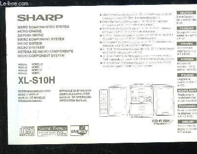 Manuel d'Emploi de la Micro-Chane SHARP XL-S10H
