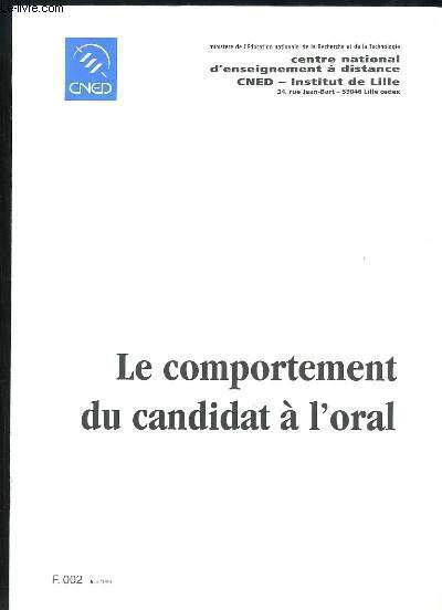 Le comportement du candidat  l'oral