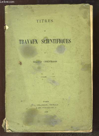 Titres et Travaux Scientifiques.