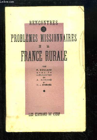 Problmes missionnaires de la France Rurale.