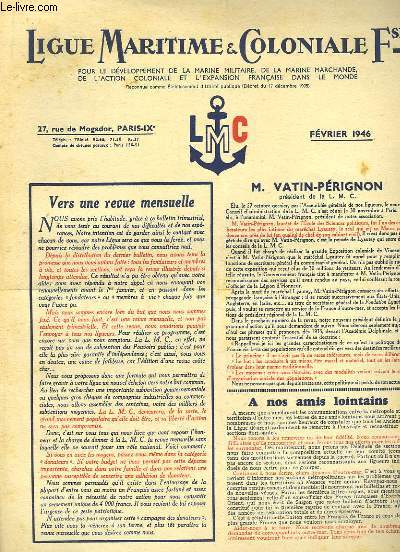 Bulletin de Fvrier 1946, de la Ligue Maritime & Coloniale Franaise. M. Vatin-Prignon?
