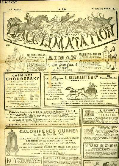 L'Acclimatation, Journal des Eleveurs, n81 - 23e anne : Briquet Courant Suisse - Fiels-Trials internationaux du Gordon Setter Club Franais -