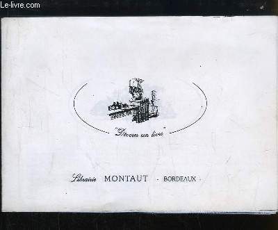 Catalogue de Livres anciens et Estampes, de la Librairie Montaut.