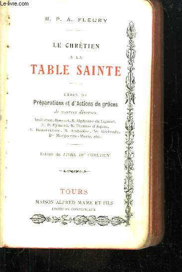 Le Chrtien  la Table Sainte.