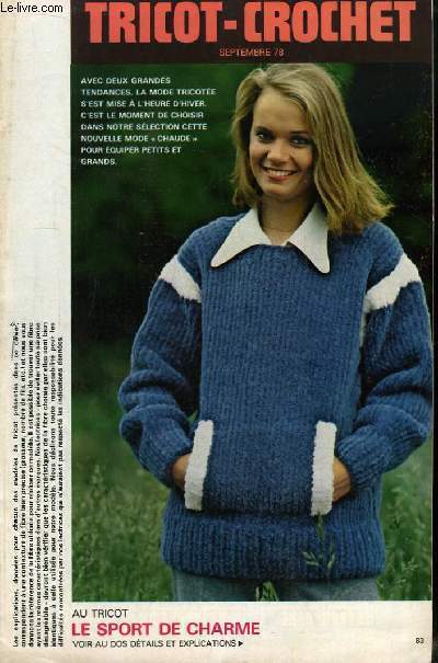 Tricot-Crochet de Septembre 1978 : Le sport de charme - Ligne chandail et point 