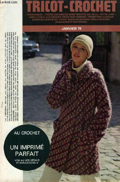 Tricot-Crochet de Janvier 1979 : Un imprim parfait - Rayures et carreaux - Elgante ligne blouson - Un super-chle ...