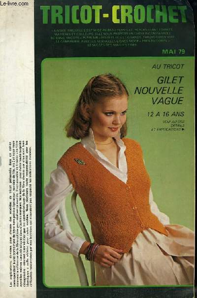 Tricot-Crochet de Mai 1979 : Gilet nouvelle vague - Des points 