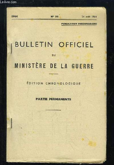 Bulletin Officiel du Ministre de la Guerre, N64