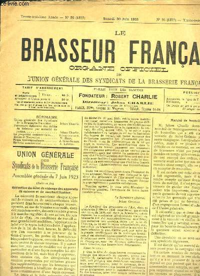 Le Brasseur Franais N26 - 33e anne : Fermeture dfinitive des dbits de boissons par autorit de justice - La proprit commerciale ...