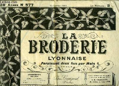 La Broderie Illustre, N577 - 28e anne : Chiffre pour draps CV.