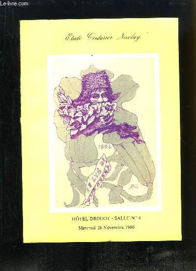 Catalogue de la Vente aux Enchres du 26 novembre 1986,  l'Htel Drouot, d'Autographes, de Gravures, Prosper Mrim, Robert de Montesquiou, Jean Cocteau ...