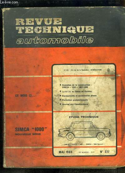Revue Technique Automobile N277 : Simca 