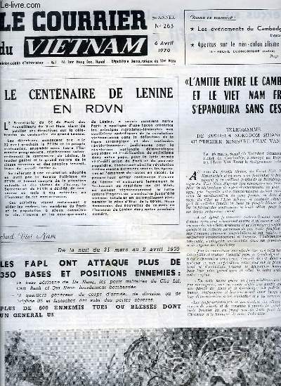 Le Courrier du Vietnam N263 - 7e anne : Les vnements du Cambodge - Aperus sur le no-colonialisme US