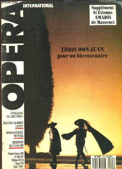 Opra International N110 : Trois Don Juan pour un Bicentenaire - Francesca Da Rimini  Nancy - Didon de Purcell revisite ...