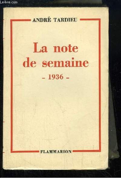 La note de semaine, 1936