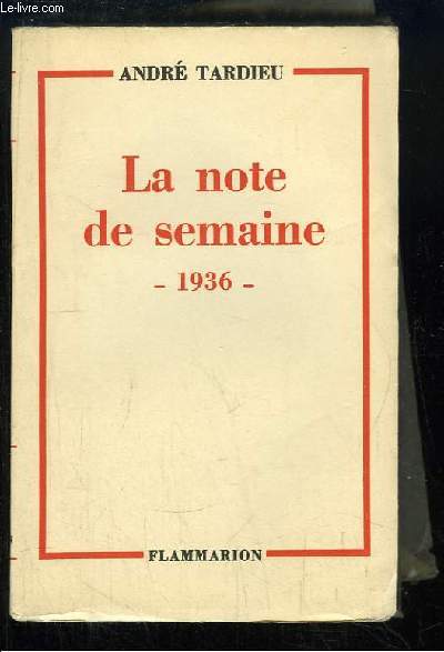 La note de semaine, 1936