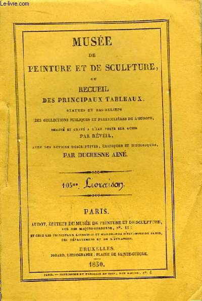 Muse de peinture et de sculpture, 105me Livraison : Les Vices assigeant la Vertu - Enlvement de Proserpine - Paysage, divers animaux - L'Htellerie - Portement de Croix - Gladiateur Combattant ...