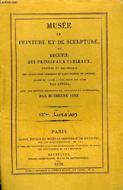 Muse de peinture et de sculpture, 107me Livraison : La Peste - Abraham renvoie Agar - Fte de village - Marchande de Beignets - Mort de Saphire - Les Muses rendent hommage  Louis XIV.