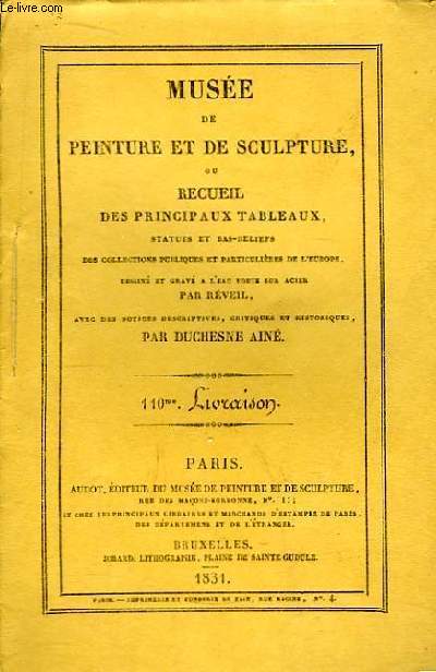 Muse de peinture et de sculpture, 110me Livraison : La Charit - La Transfiguration - Mose trouv sur le Nil - Miracles de St Franois Xavier - Junius Brutus - Antinous ...