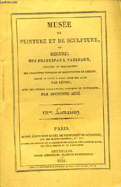 Muse de peinture et de sculpture, 121me Livraison : Laban cherchant ses idoles - diane et Acton - Pestifrs invoquant S. Roch - Fte de Famille - Une Cuisine - Tombeau du Mrachal de Saxe -