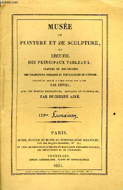 Muse de peinture et de sculpture, 132me Livraison : Le Jugement Dernier - Mort de Lucrce - Jeune Taureau - Maladie d'Antiochus - Saint-Jean, baptisant sur les bords du Jourdain - Une Nymphe.